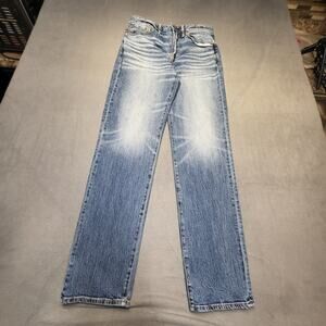 American Eagle Jeans Mens 29x32 Blue Athletic Straight Stretch Distressed Denim